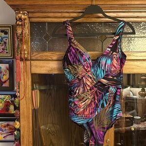 Tropical print miracle suit!  Gorgeous one piece swimsuit
